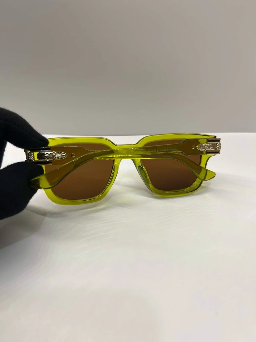 Chrome Hearts Transparent Olive Green Sunglasses Brown Lense Excellent Condition